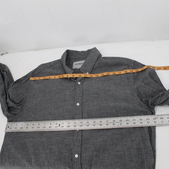 Carhartt Kyoto Shirt Men's 2XL Slim Speckled Long Sleeve Button Down Cotton - Picture 12 of 12